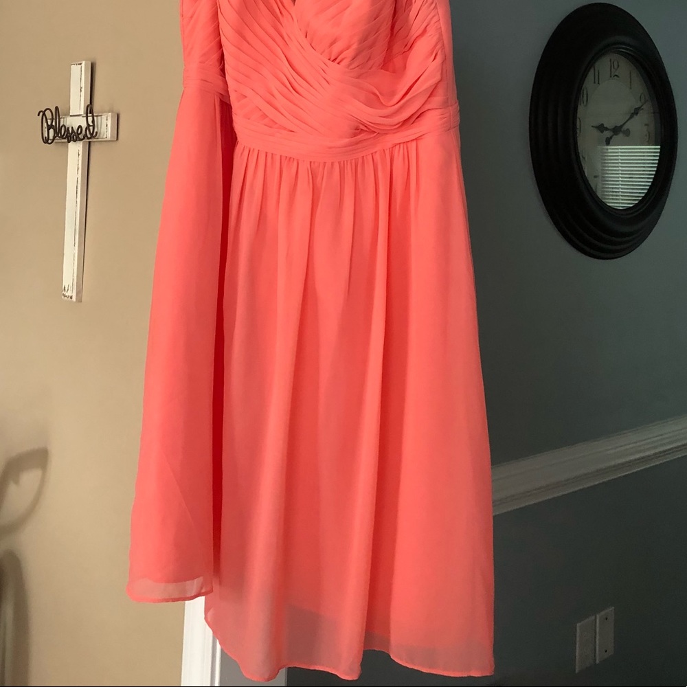 Coral reef bridesmaids dress